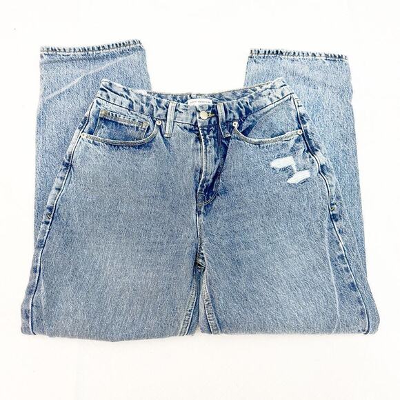 Good American Acid Wash Straight Leg Denim Jeans Ripped Size 4 / 27 - Picture 6 of 9